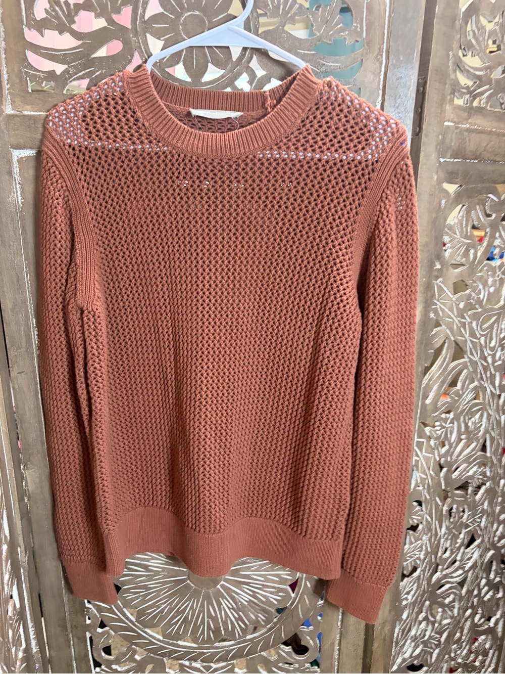 Everlane Textured Crewneck Sweater in Rust - Picture 2 of 4